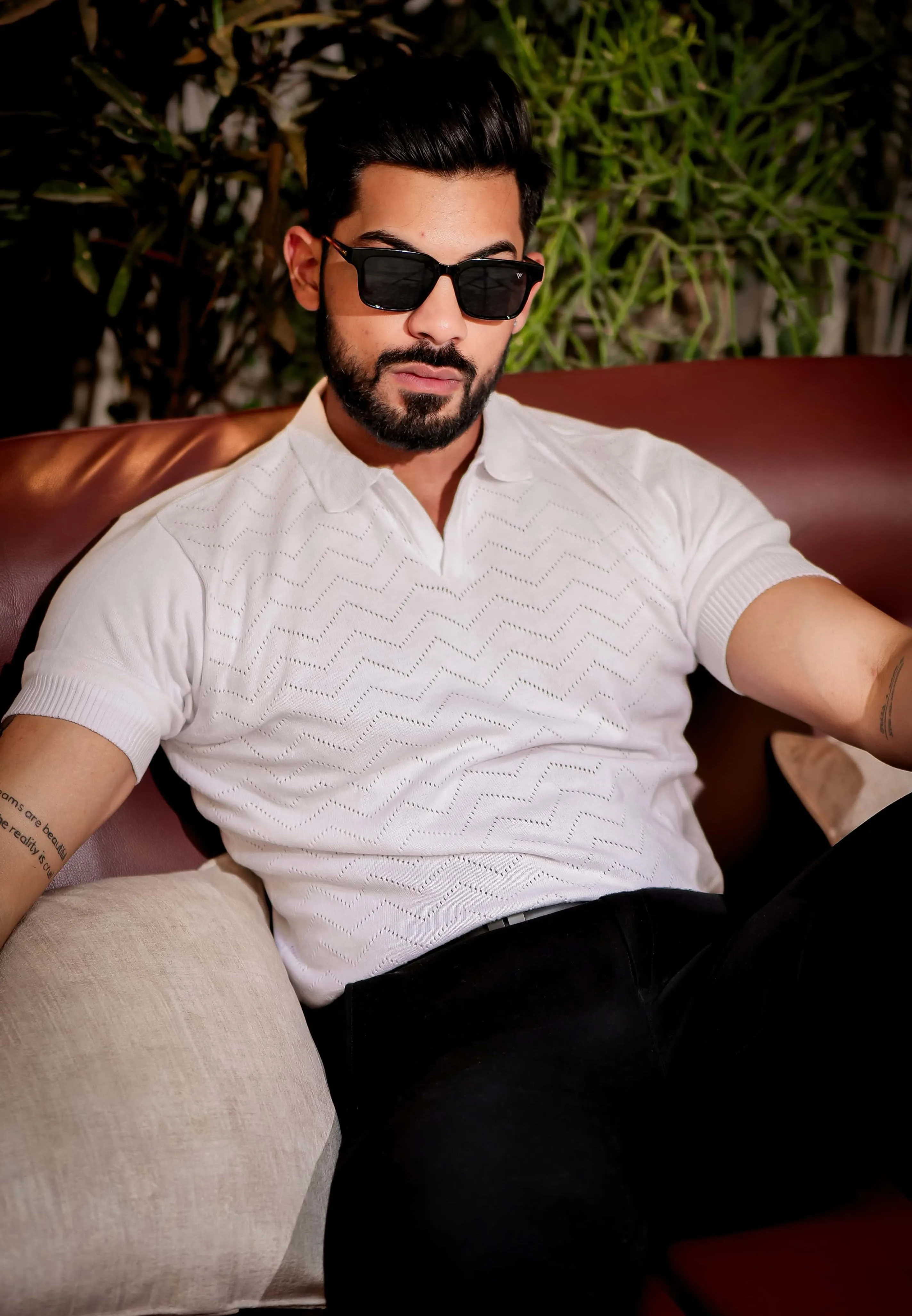 White Designer Cotton Half Sleeve Premium T Shirt