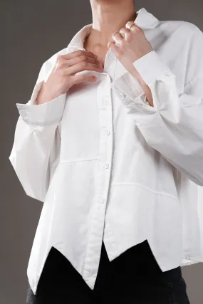 White Shirt With Zigzag Hem