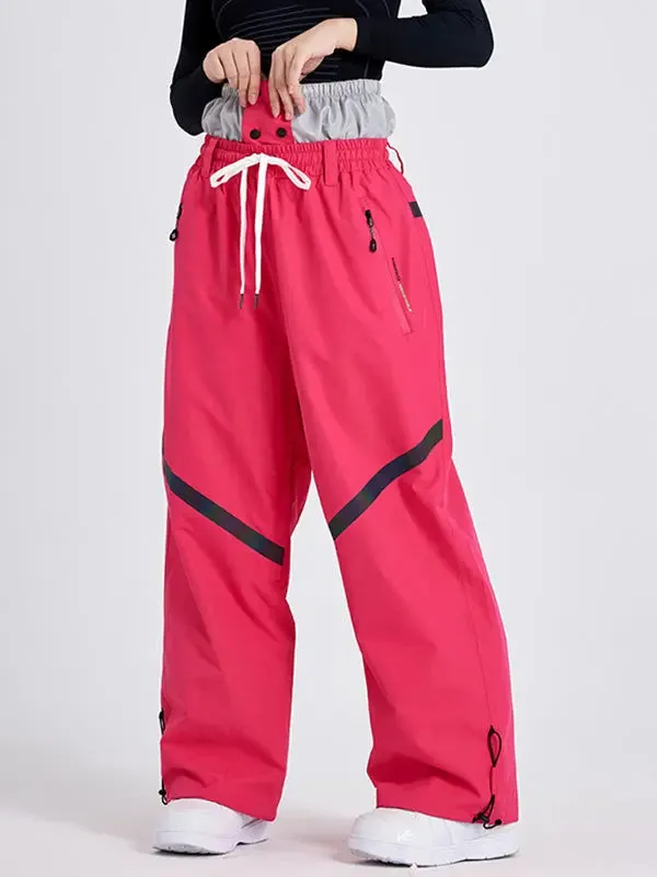 Women High Waist Outdoor Baggy Snow Pants