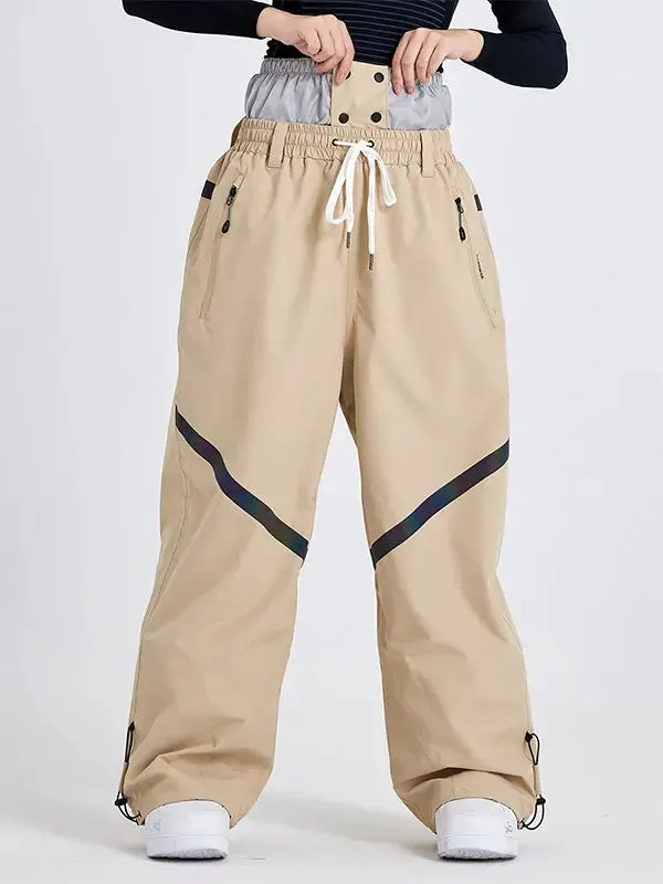 Women High Waist Outdoor Baggy Snow Pants