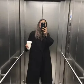 za - soft loose long coat