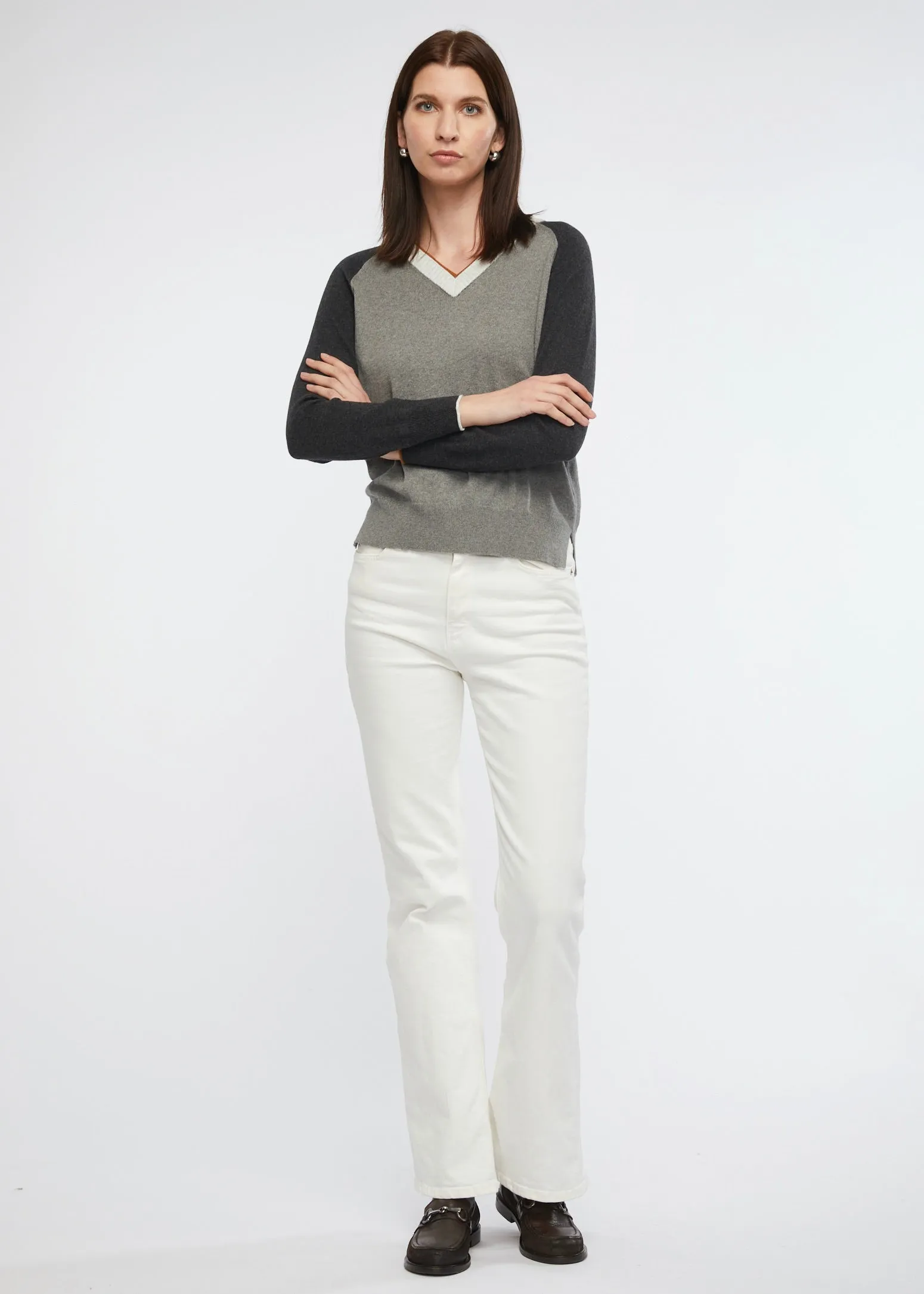 Zaket & Plover V-Neck Pullover ZP6130 - Cloud